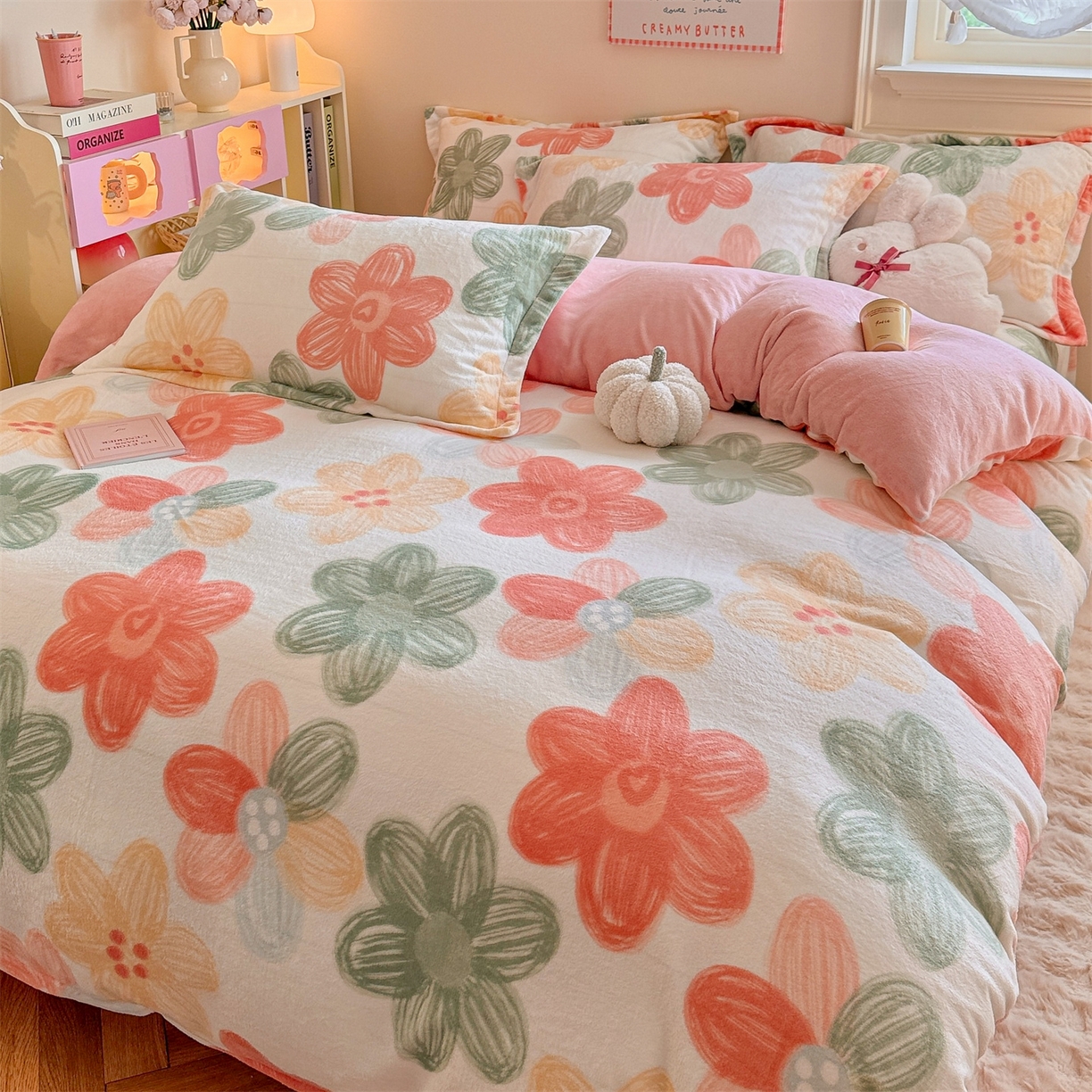 91家纺网 家纺一手货源 找家纺 名兮家居 2025秋冬新款加厚高克重牛奶绒单被套 倾城