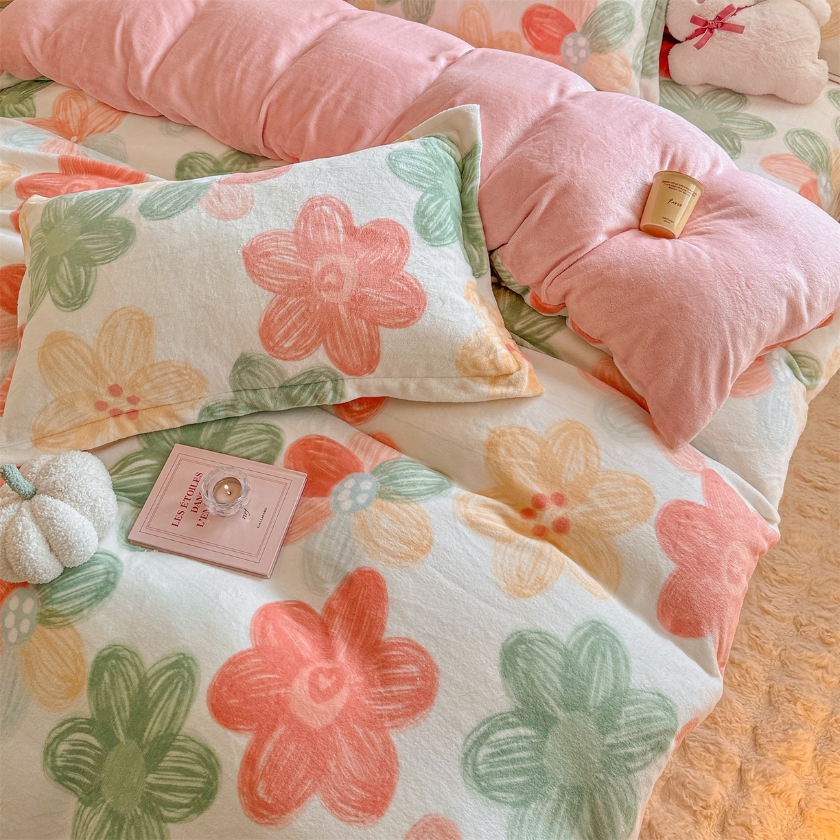 91家纺网 家纺一手货源 找家纺 名兮家居 2025秋冬新款加厚高克重牛奶绒单被套 倾城