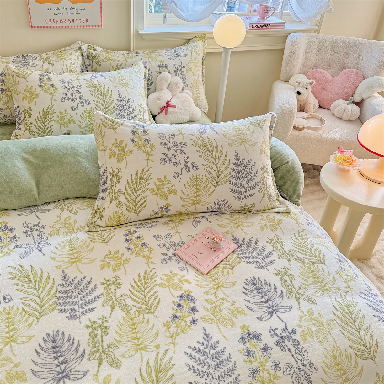 91家纺网 家纺一手货源 找家纺 名兮家居 2025秋冬新款加厚高克重牛奶绒单被套 清新物语