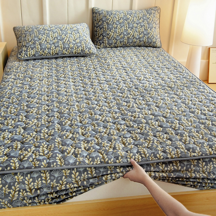 91家纺网 家纺一手货源 找家纺 （总）情煊家纺 2025新款保暖牛奶绒夹棉床笠-床笠款