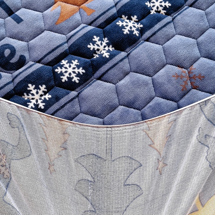 91家纺网 家纺一手货源 找家纺 情煊家纺 2025新款保暖牛奶绒夹棉床笠-床笠款 一鹿幸福