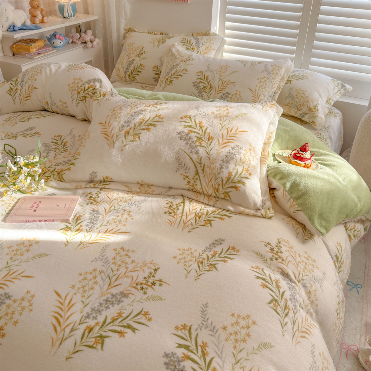 91家纺网 家纺一手货源 找家纺 名兮家居 2025秋冬新款加厚高克重牛奶绒单被套 仙草