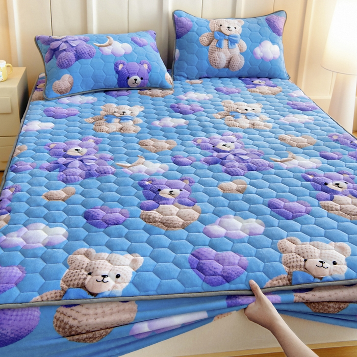 91家纺网 家纺一手货源 找家纺 情煊家纺 2025新款保暖牛奶绒夹棉床笠-床笠款 童趣