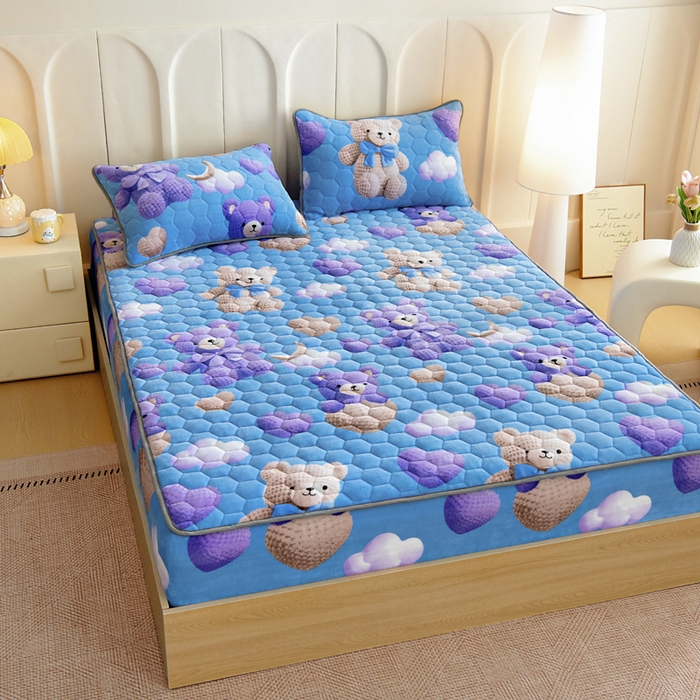 91家纺网 家纺一手货源 找家纺 情煊家纺 2025新款保暖牛奶绒夹棉床笠-床笠款 童趣