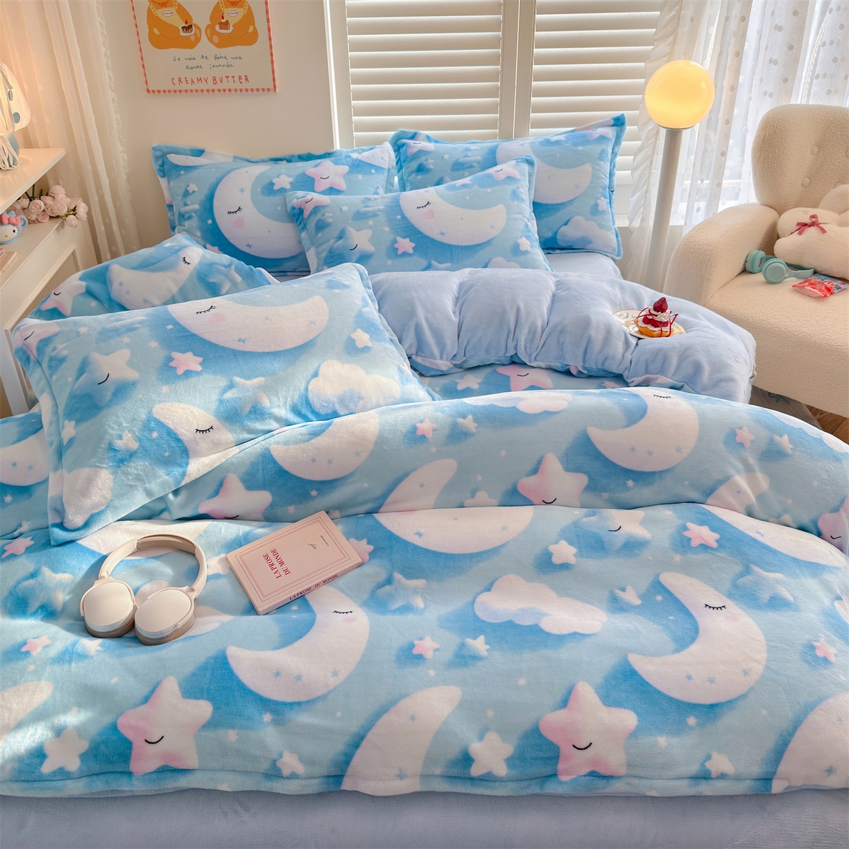 91家纺网 家纺一手货源 找家纺 名兮家居 2025秋冬新款加厚高克重牛奶绒单被套 星月传奇