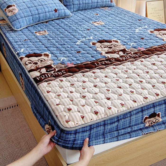 情煊家纺 2025新款保暖牛奶绒夹棉床笠-床笠款 西高地