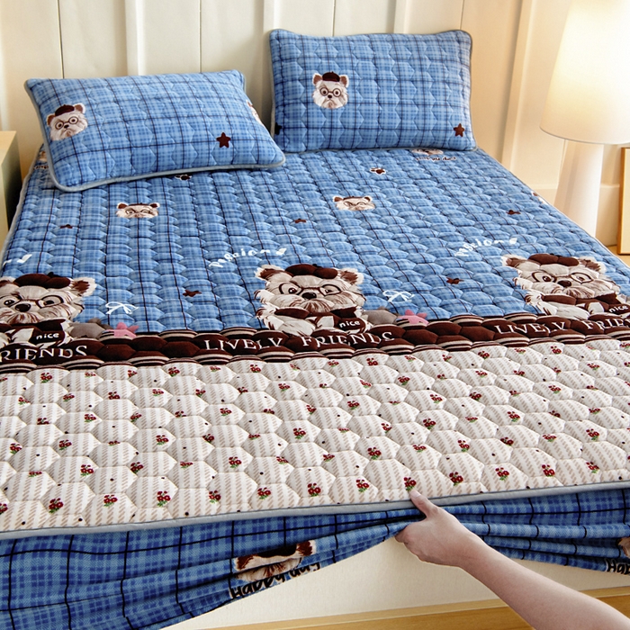 91家纺网 家纺一手货源 找家纺 情煊家纺 2025新款保暖牛奶绒夹棉床笠-床笠款 西高地