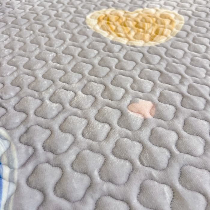 91家纺网 家纺一手货源 找家纺 首选家纺 2025新款直播热款双层蕾丝花边牛奶绒印花床盖四件套床盖单件三件套 心动-灰