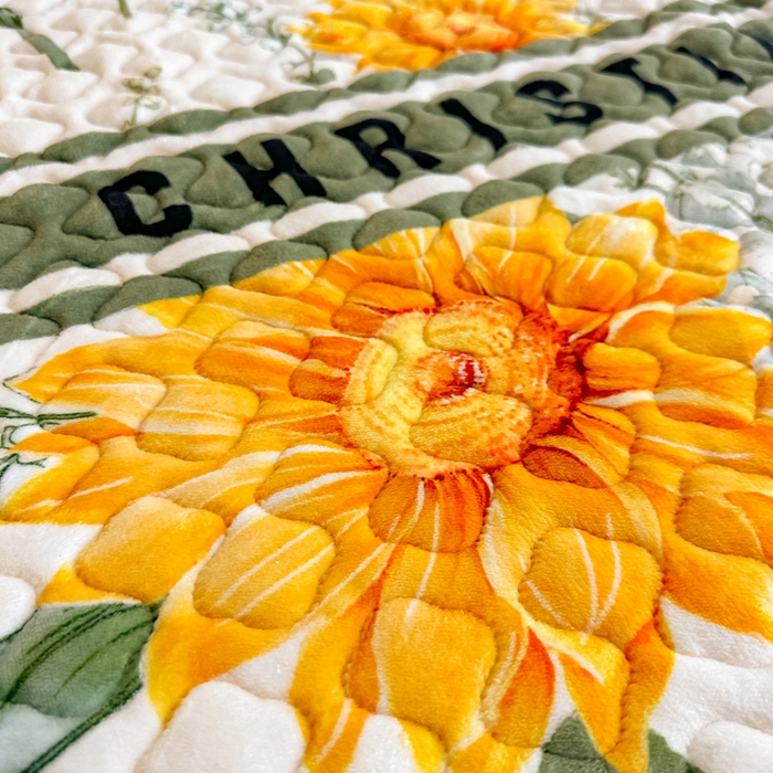 91家纺网 家纺一手货源 找家纺 首选家纺 2025新款直播热款双层蕾丝花边牛奶绒印花床盖四件套床盖单件三件套 向日葵