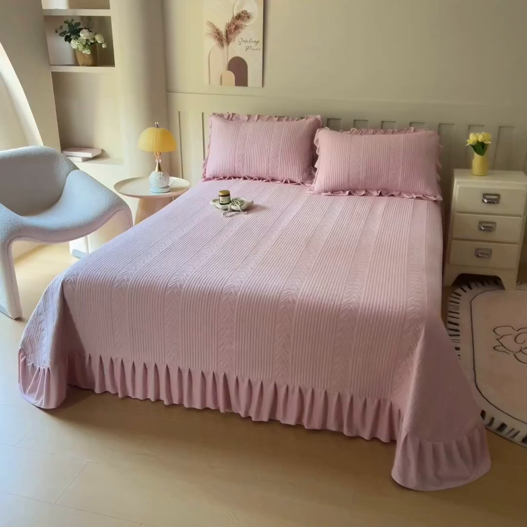 91家纺网 家纺一手货源 找家纺 （总）情煊家纺 2025新款纯色轻奢风亲肤床盖系列