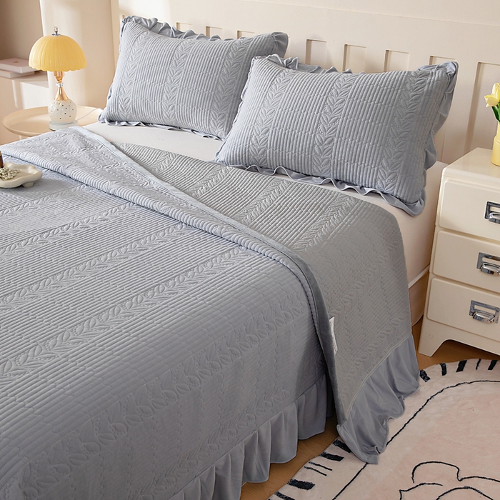 91家纺网 家纺一手货源 找家纺 （总）情煊家纺 2025新款纯色轻奢风亲肤床盖系列