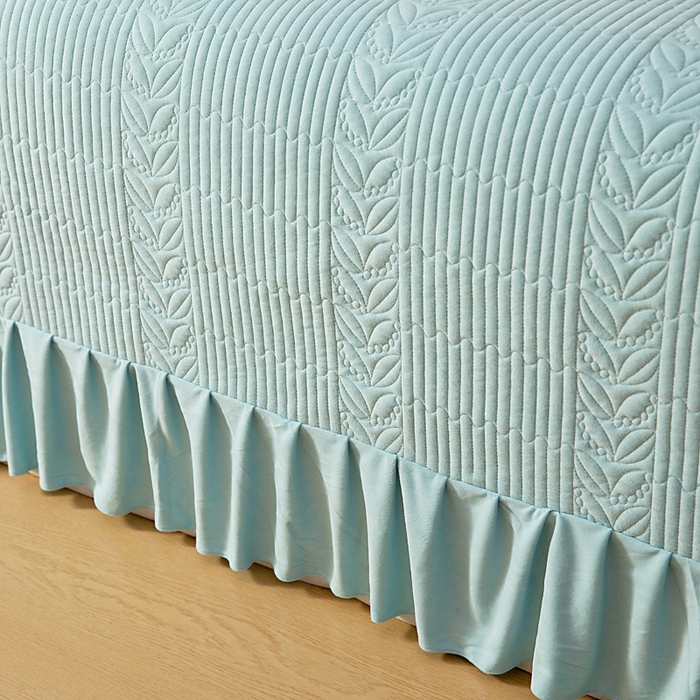 91家纺网 家纺一手货源 找家纺 情煊家纺 2025新款纯色轻奢风亲肤床盖系列 豆绿