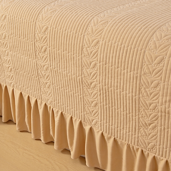 91家纺网 家纺一手货源 找家纺 情煊家纺 2025新款纯色轻奢风亲肤床盖系列 卡其