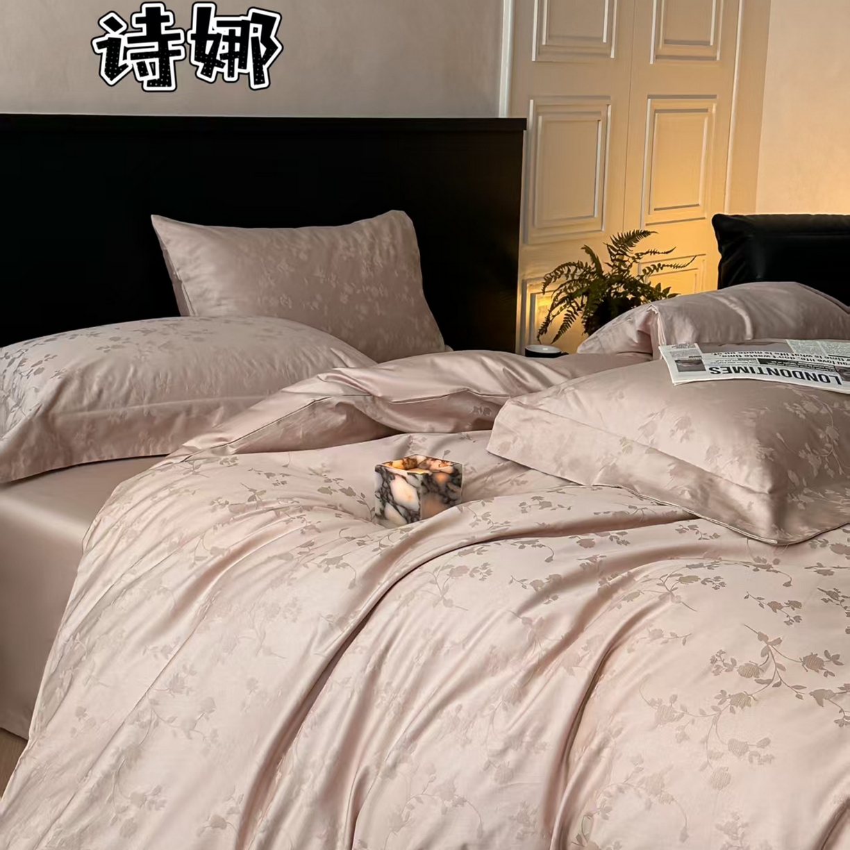 91家纺网 家纺一手货源 找家纺 （总）舒慕家纺 2025新款100支长绒棉浮雕提花四件套