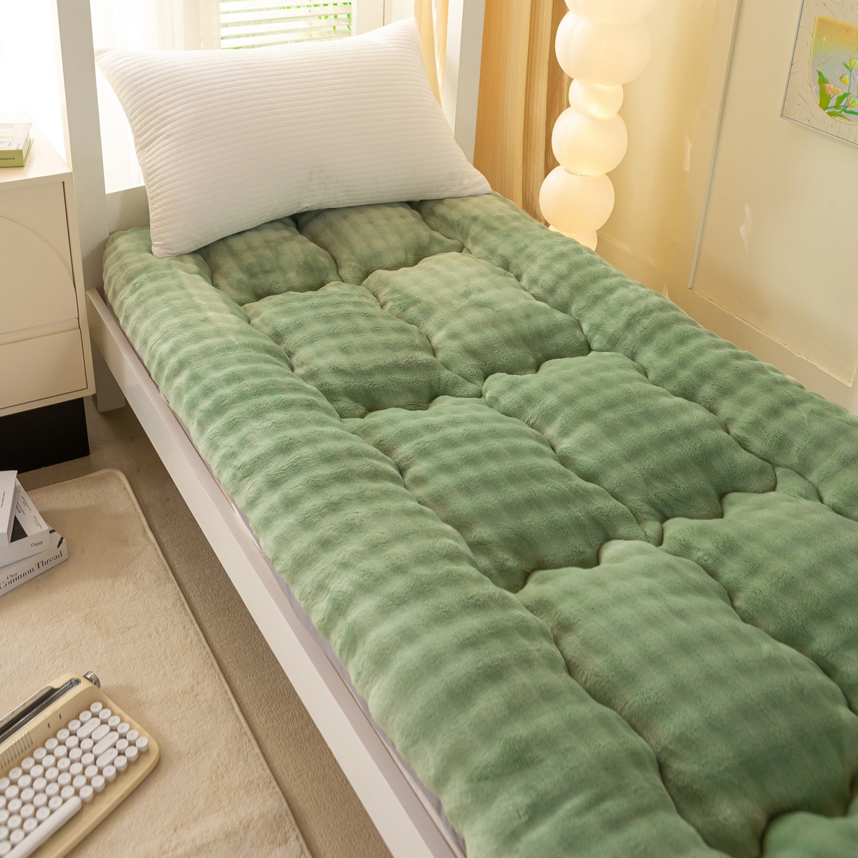 91家纺网 家纺一手货源 找家纺 （总）枋梢家纺 2025新款高克重牛奶兔毛绒学生床垫