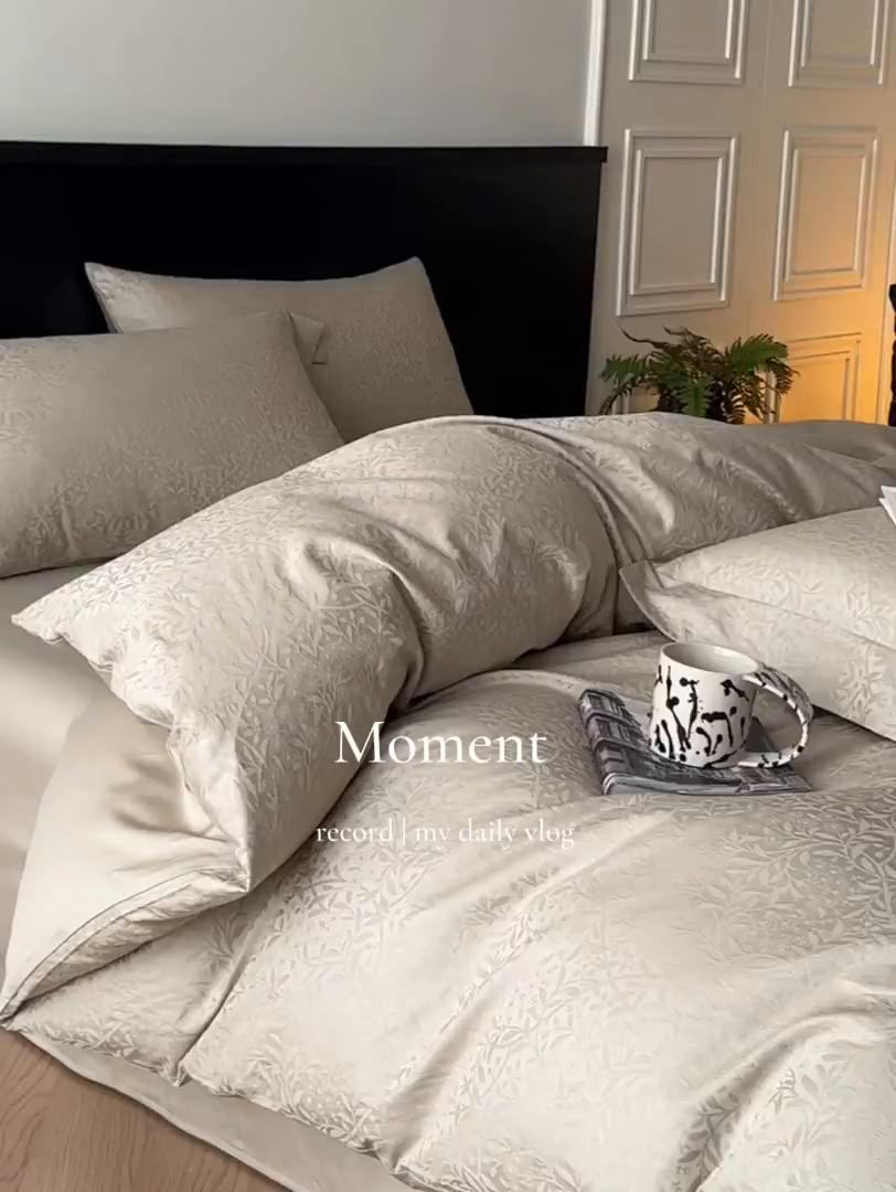 91家纺网 家纺一手货源 找家纺 舒慕家纺 2025新款100支长绒棉浮雕提花四件套 古奈