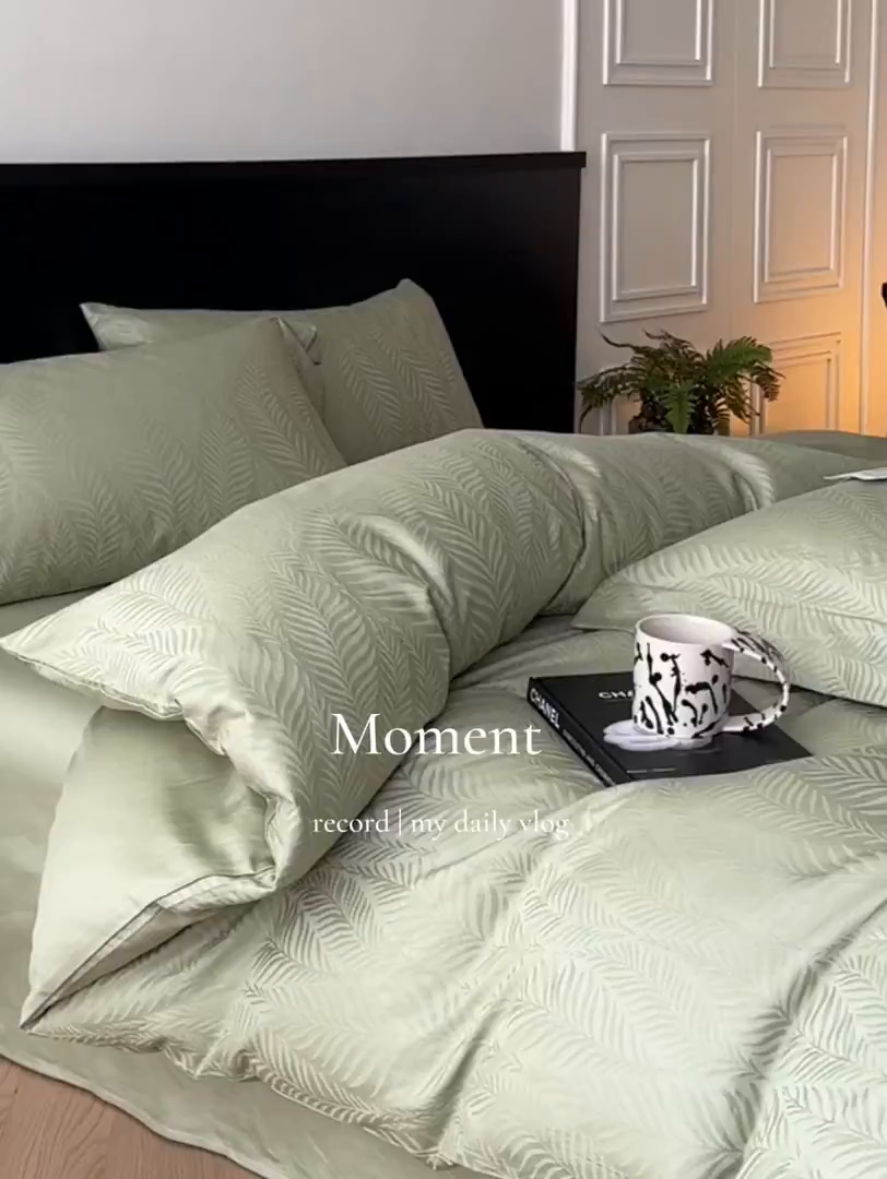 91家纺网 家纺一手货源 找家纺 舒慕家纺 2025新款100支长绒棉浮雕提花四件套 曼蔓