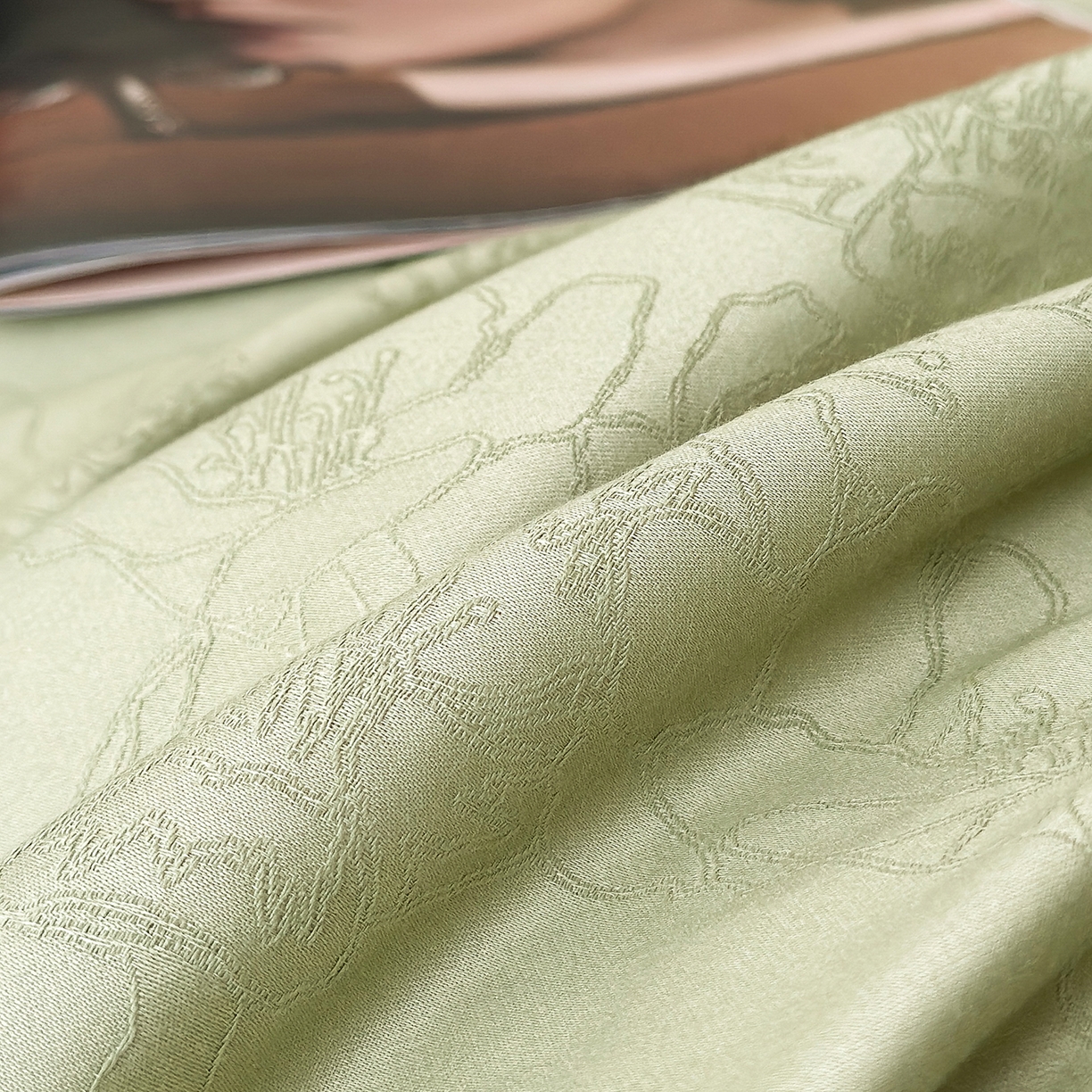 91家纺网 家纺一手货源 找家纺 舒慕家纺 2025新款100支长绒棉浮雕提花四件套 梦兰-青