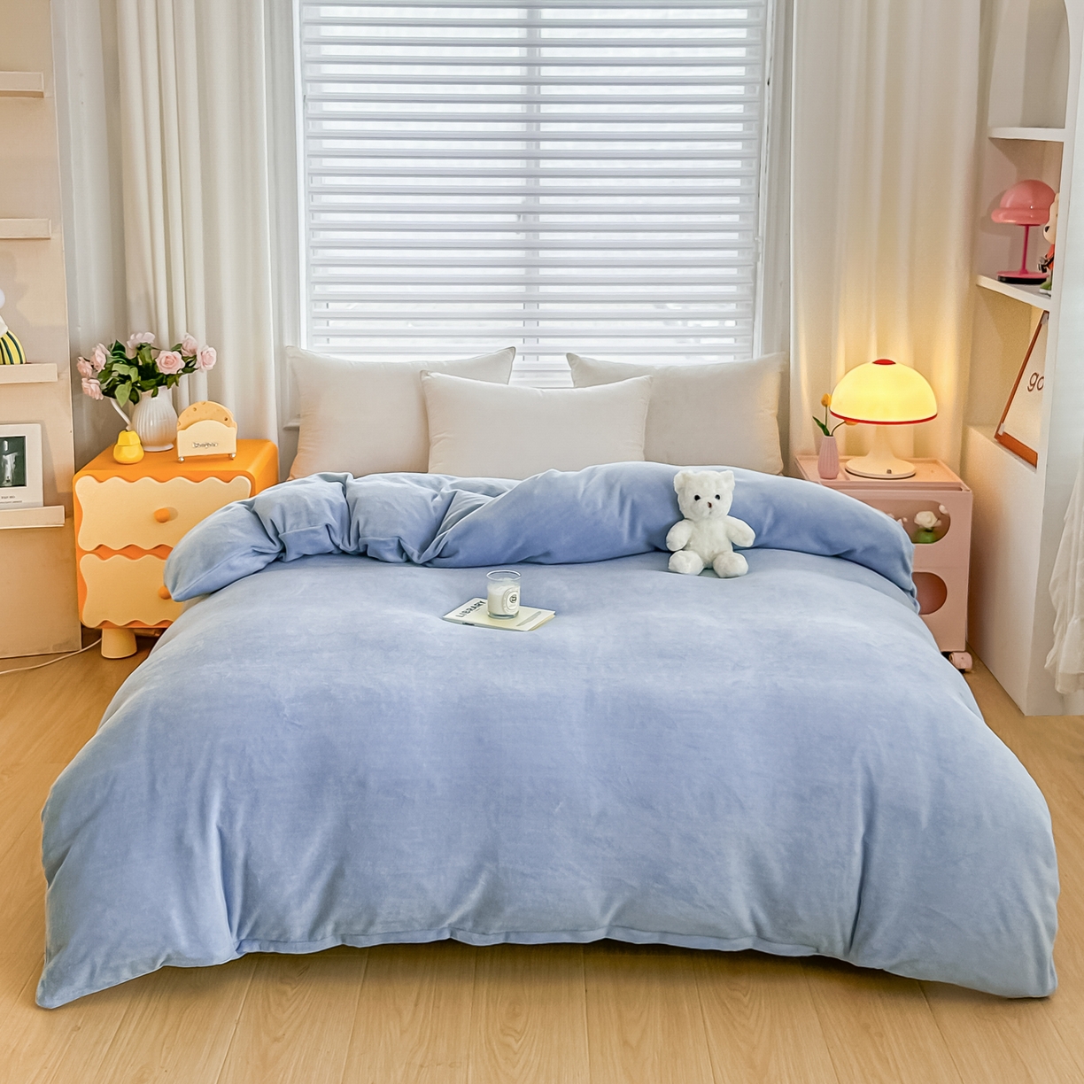 91家纺网 家纺一手货源 找家纺 首选家纺 2025新款加厚牛奶绒单被套系列 圣罗蓝