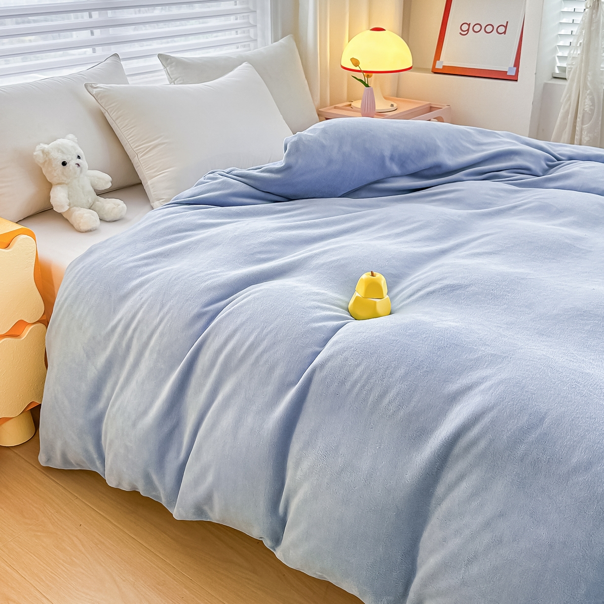 91家纺网 家纺一手货源 找家纺 首选家纺 2025新款加厚牛奶绒单被套系列 圣罗蓝