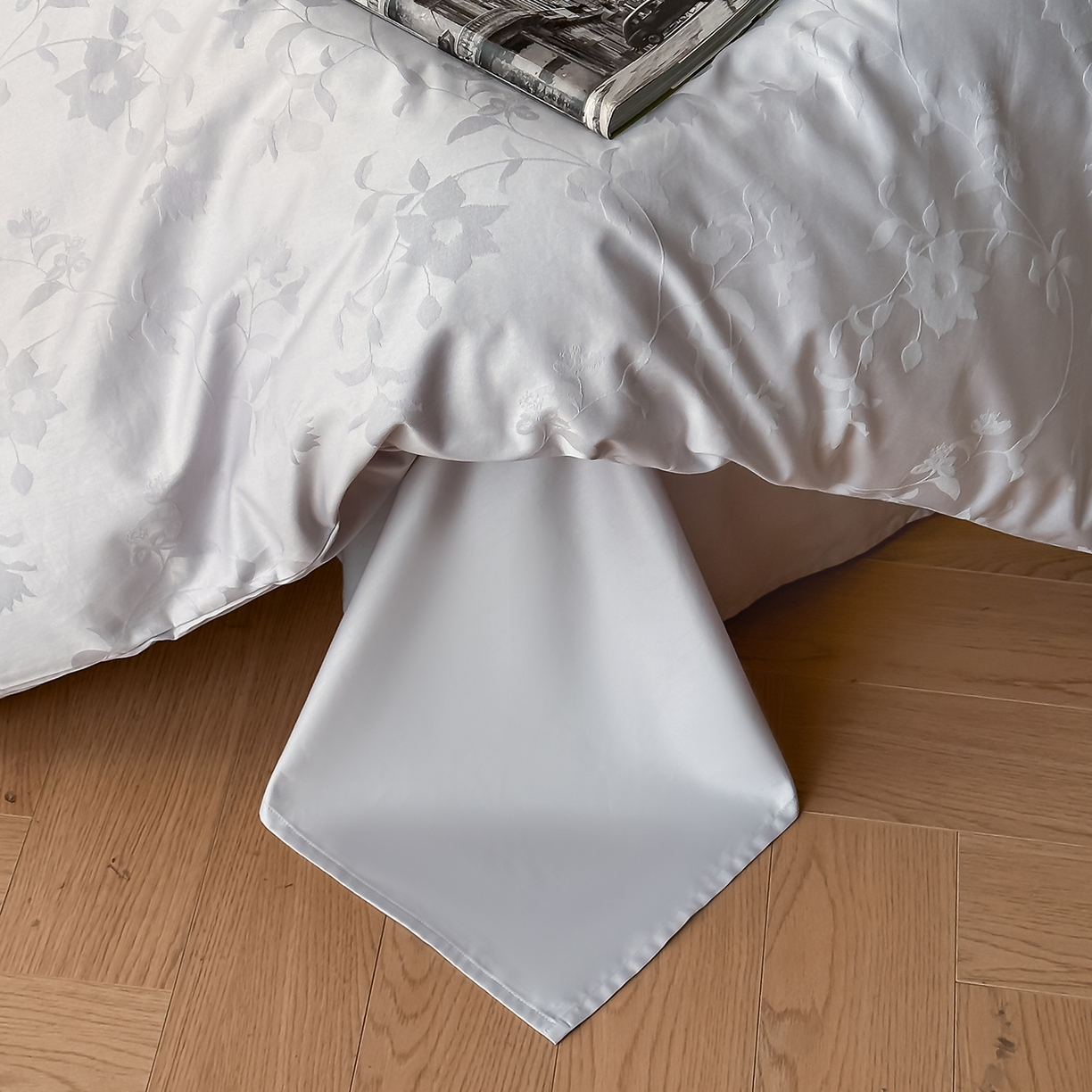 91家纺网 家纺一手货源 找家纺 舒慕家纺 2025新款100支长绒棉浮雕提花四件套 相守