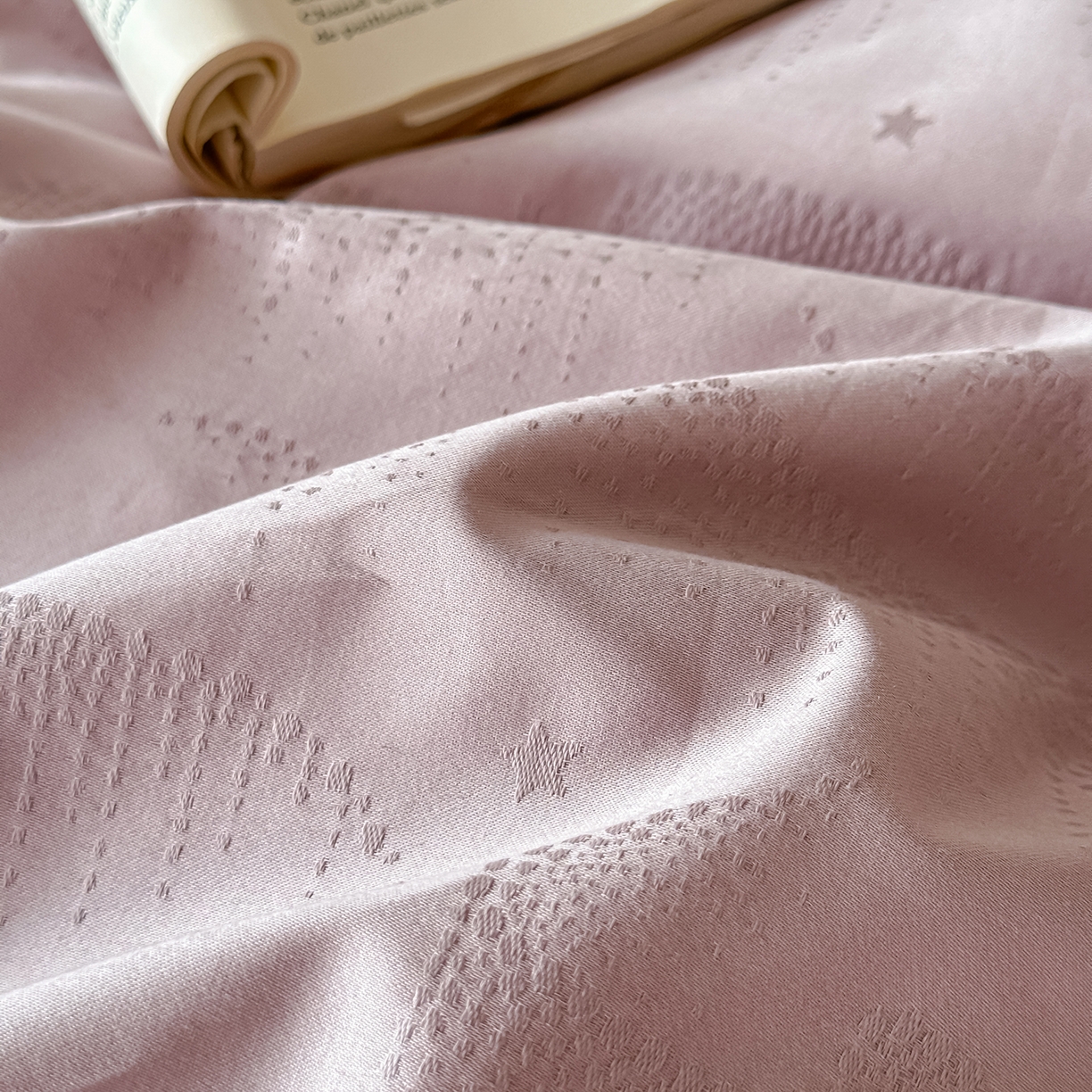 91家纺网 家纺一手货源 找家纺 舒慕家纺 2025新款100支长绒棉浮雕提花四件套 星雨