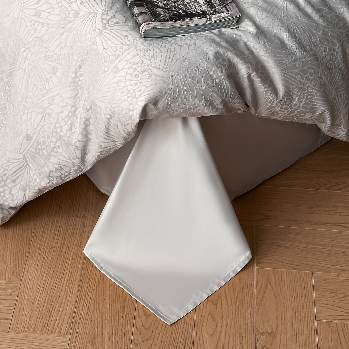 91家纺网 家纺一手货源 找家纺 舒慕家纺 2025新款100支长绒棉浮雕提花四件套 雨洛