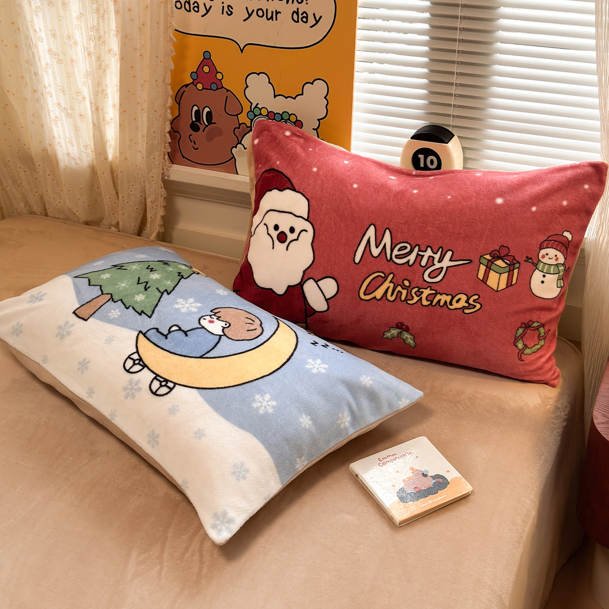 91家纺网 家纺一手货源 找家纺 罗亿家纺 2025新款高克重200g牛奶绒数码印花毛巾绣卡通四件套（小红书推荐）提供买家秀 小王子的圣诞夜