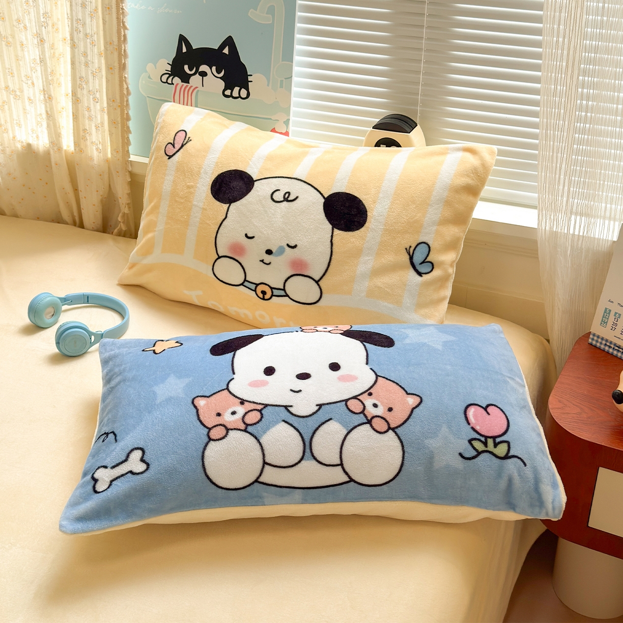 91家纺网 家纺一手货源 找家纺 罗亿家纺 2025新款高克重200g牛奶绒数码印花毛巾绣卡通四件套（小红书推荐）提供买家秀 帕恰小白