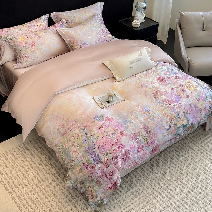 91家纺网 家纺一手货源 找家纺 （总）东方名伶 2025新款50S全棉数码印花长绒棉四件套