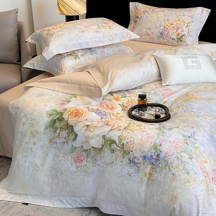 91家纺网 家纺一手货源 找家纺 （总）东方名伶 2025新款50S全棉数码印花长绒棉四件套