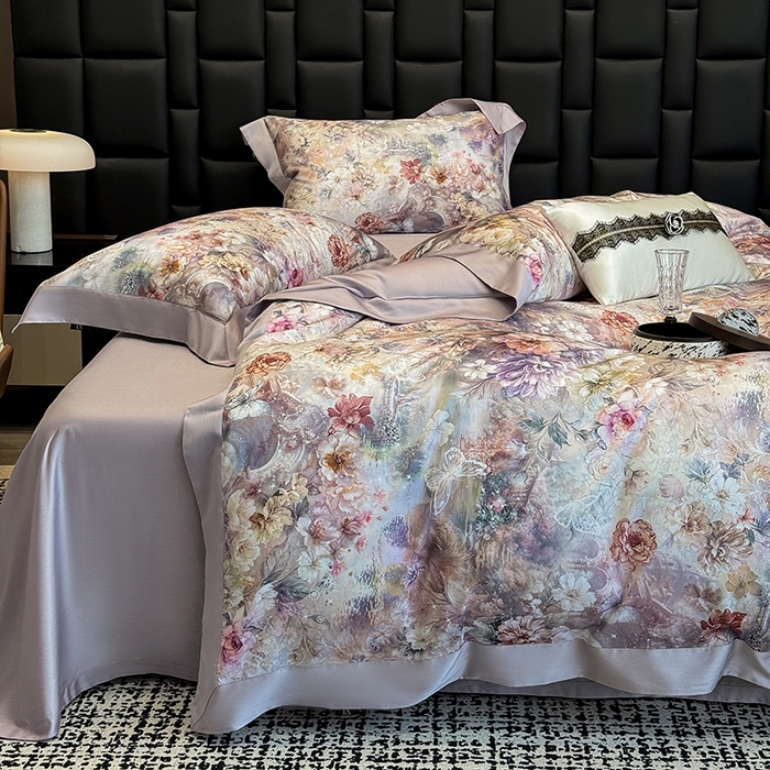 91家纺网 家纺一手货源 找家纺 （总）东方名伶 2024新款50S全棉数码印花长绒棉四件套