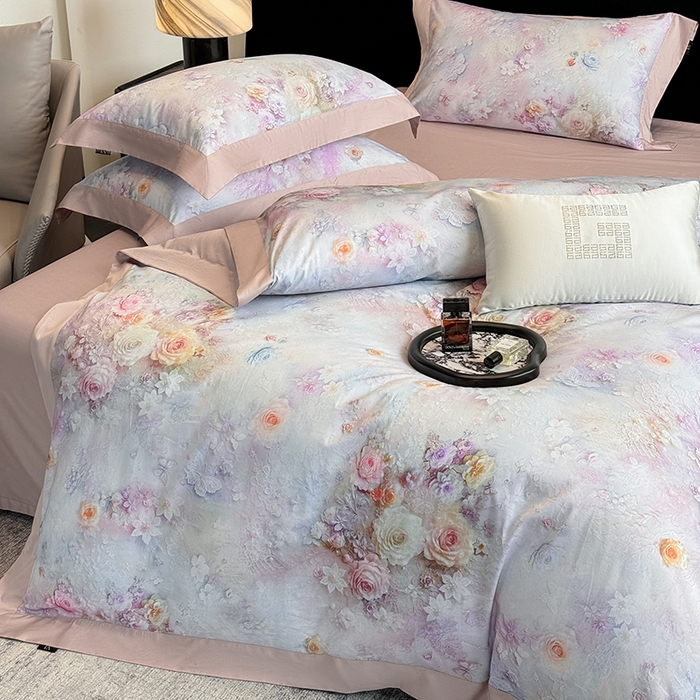 东方名伶 2025新款50S全棉数码印花长绒棉四件套 美娜-玉