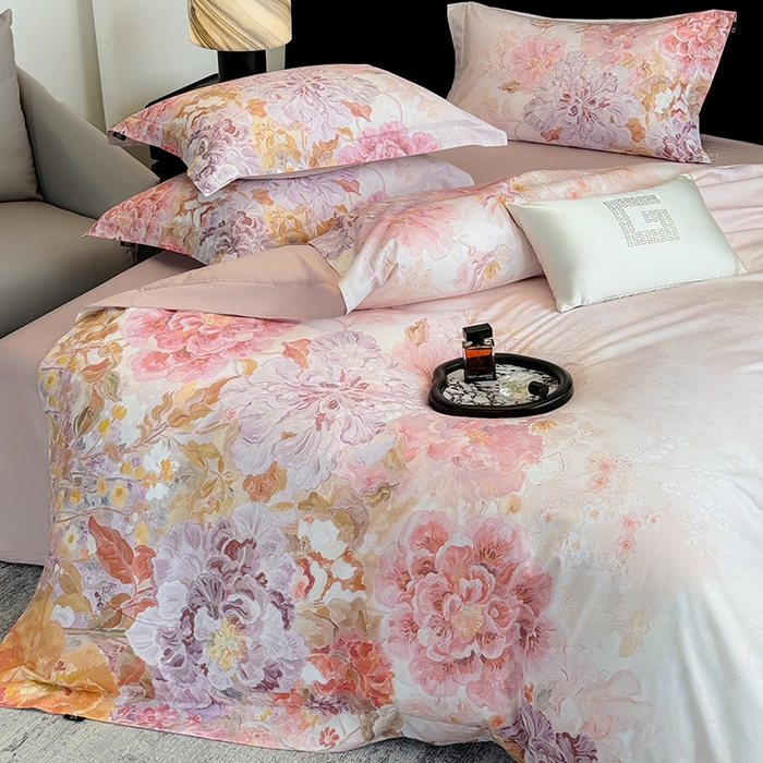 东方名伶 2025新款50S全棉数码印花长绒棉四件套 迷迭香