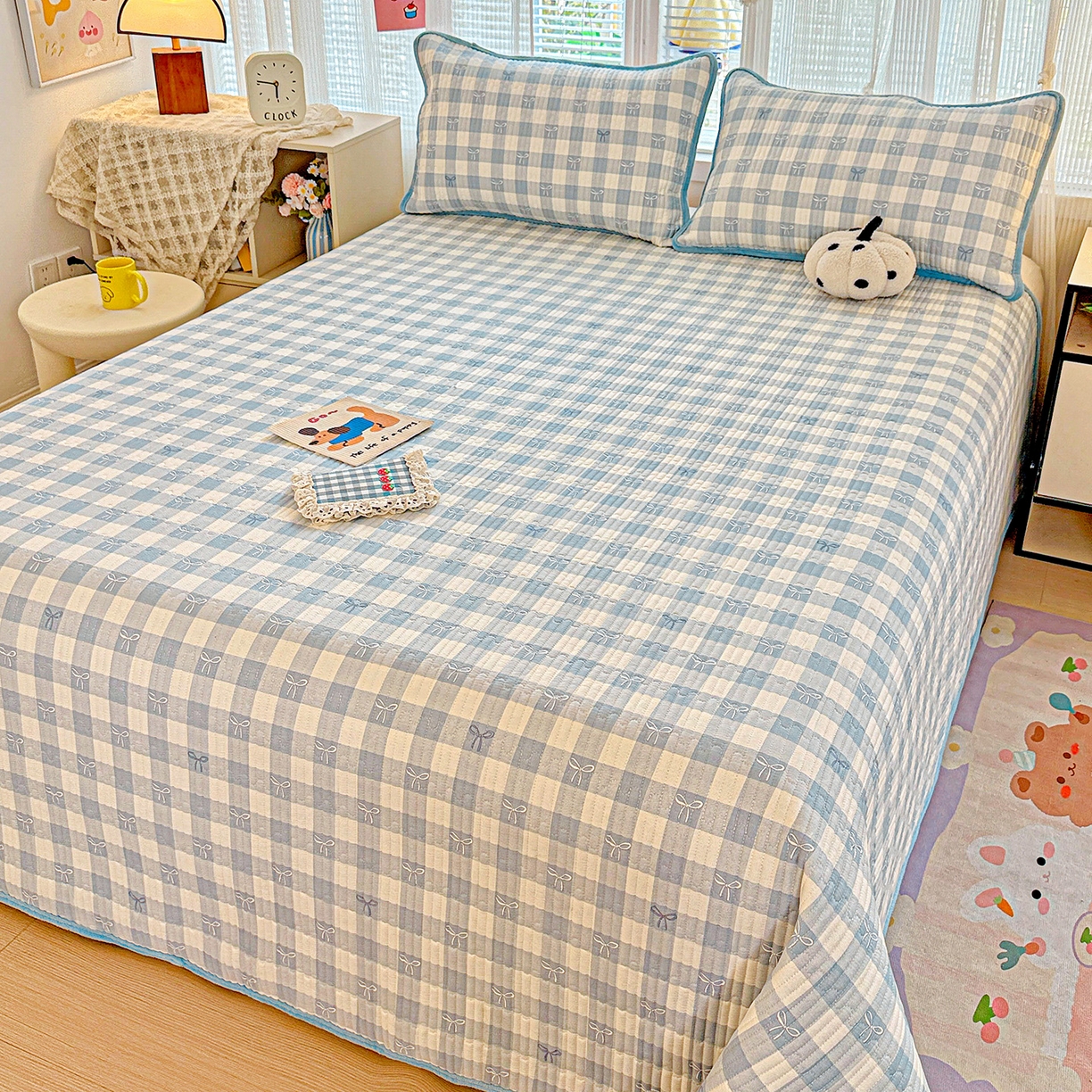 91家纺网 家纺一手货源 找家纺 （总）恒尚居 2025新款全棉牛奶绒床盖四季可用纯棉夹棉床单床褥垫三件套-秋冬款系列二