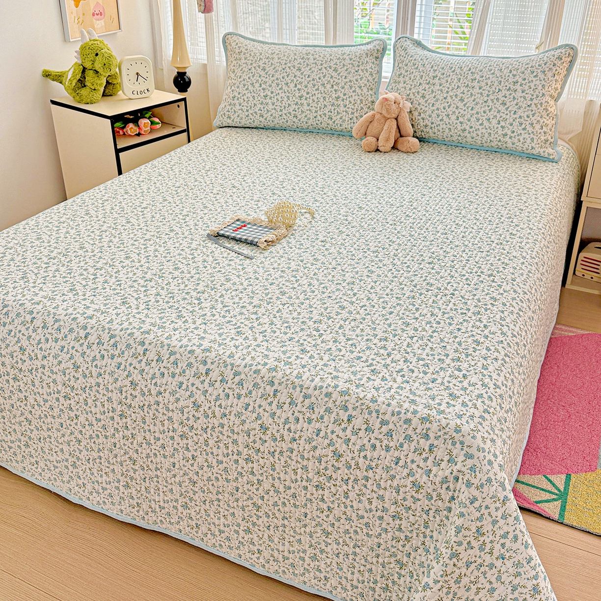 91家纺网 家纺一手货源 找家纺 （总）恒尚居 2025新款全棉牛奶绒床盖四季可用纯棉夹棉床单床褥垫三件套-秋冬款系列二