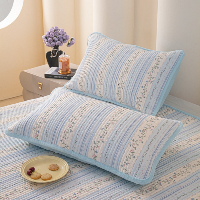 91家纺网 家纺一手货源 找家纺 恒尚居 2025新款全棉牛奶绒床盖四季可用纯棉夹棉床单床褥垫三件套-秋冬款系列二 一米阳光【A纯棉-B牛奶绒】