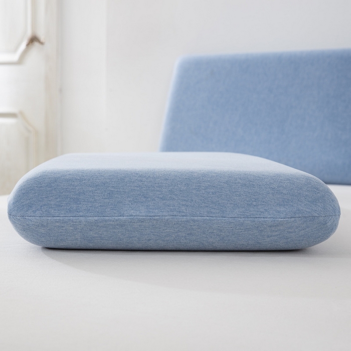 91家纺网 家纺一手货源 找家纺 大黄蜂家居家纺 2025新款A类羊毛蚕丝星球面包记忆枕头枕芯 天空蓝