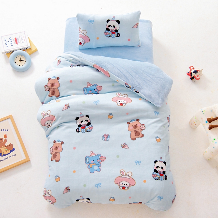 91家纺网 家纺一手货源 找家纺 （总）鱼宝 2025新款小版牛奶绒幼儿园套件