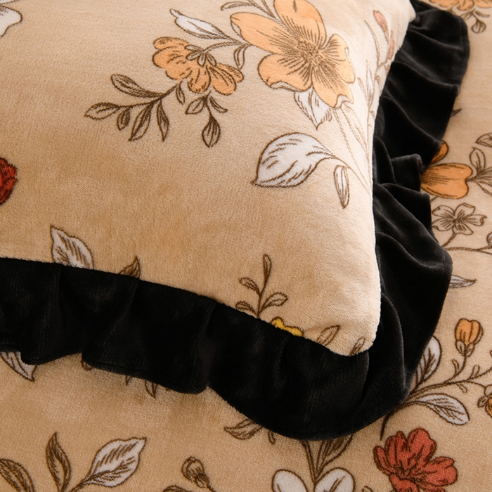 91家纺网 家纺一手货源 找家纺 （总）千姿坊 2025新款韩版牛奶绒花边款四件套