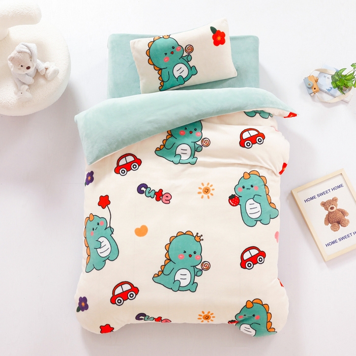 91家纺网 家纺一手货源 找家纺 （总）鱼宝 2025新款小版牛奶绒幼儿园套件