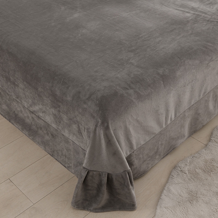 91家纺网 家纺一手货源 找家纺 千姿坊 2025新款韩版牛奶绒花边款四件套 5墨兔葡园