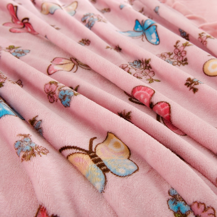 91家纺网 家纺一手货源 找家纺 千姿坊 2025新款韩版牛奶绒花边款四件套 9蝴蝶梦