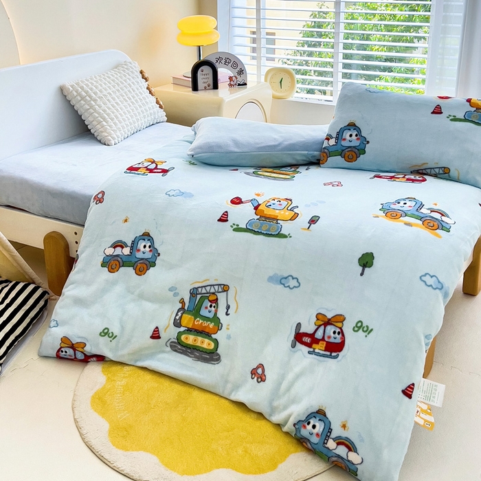 91家纺网 家纺一手货源 找家纺 （总）鱼宝 2025新款小版牛奶绒幼儿园套件