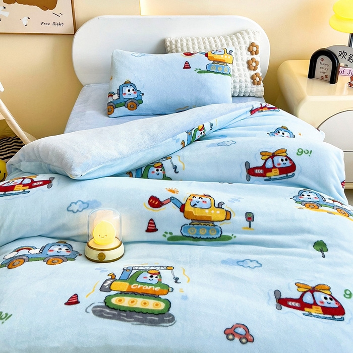 91家纺网 家纺一手货源 找家纺 （总）鱼宝 2025新款小版牛奶绒幼儿园套件