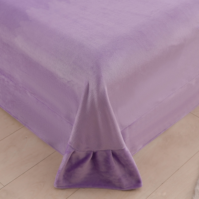 91家纺网 家纺一手货源 找家纺 千姿坊 2025新款韩版牛奶绒花边款四件套 22紫梦纱