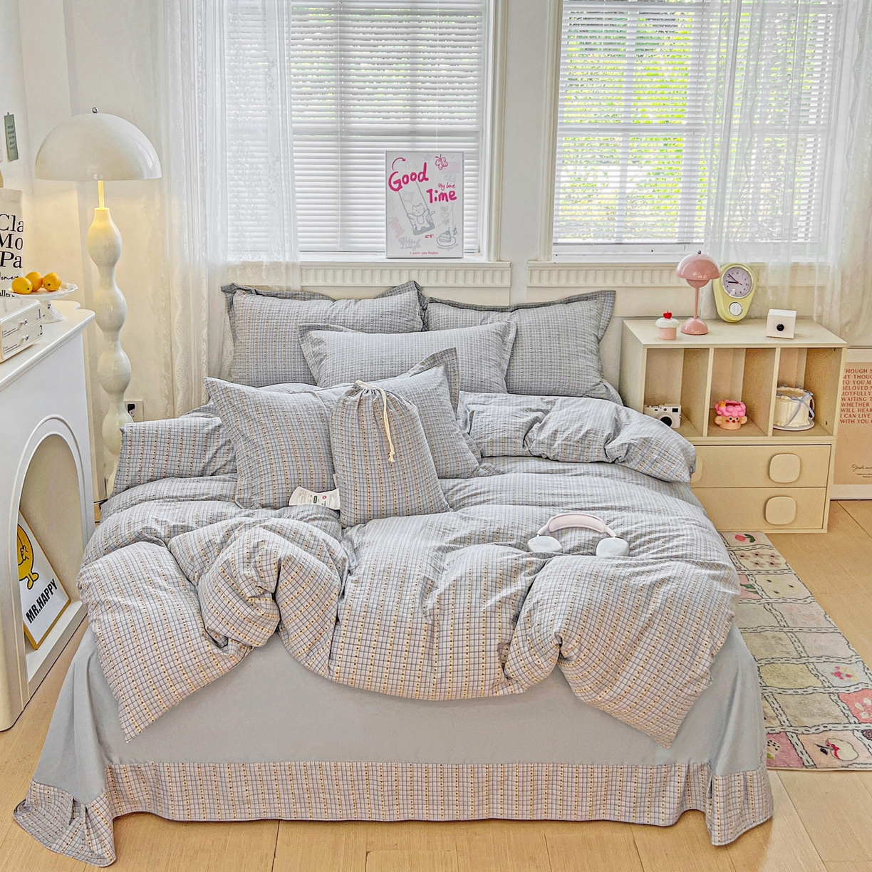 91家纺网 家纺一手货源 找家纺 （总）梦莱斯 2025新款韩国小布袋古法云感棉四件套