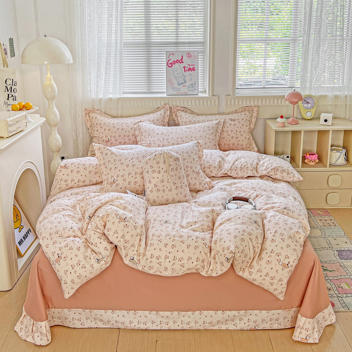 91家纺网 家纺一手货源 找家纺 （总）梦莱斯 2025新款韩国小布袋古法云感棉四件套