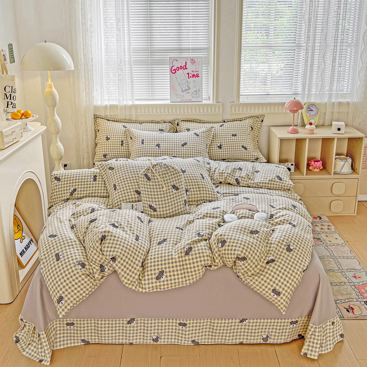 91家纺网 家纺一手货源 找家纺 （总）梦莱斯 2025新款韩国小布袋古法云感棉四件套