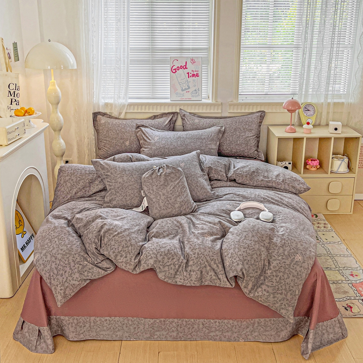 91家纺网 家纺一手货源 找家纺 （总）梦莱斯 2025新款韩国小布袋古法云感棉四件套